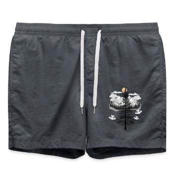 Halloween Bats Bat Nature - Swim Trunks - anthracite - Front - AI Model Male 185 light (185cm)