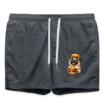 Carlin fantaisiste avec chapeau Cheeseburger Restauration rapide - Short de bain - charbon - Devant - AI Model Male 185 light (185cm)