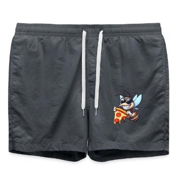 mignonne hyène se balançant terrain de jeu dessin animé - Short de bain - charbon - Devant - AI Model Male 185 light (185cm)
