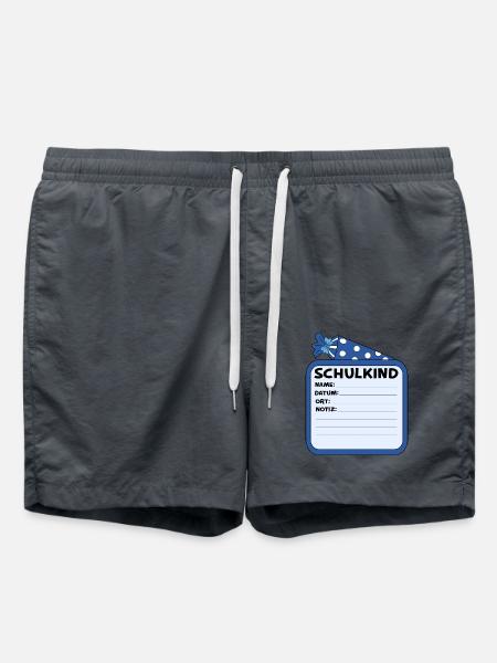 Schulkind Namensschild blau - Badeshorts - Anthrazit