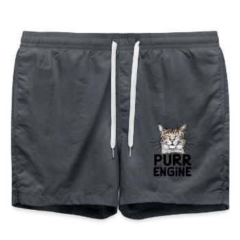 Lustiger Katzenliebhaber Schnurrmotor für - Badeshorts - Anthrazit - Vorne - AI Model Male 185 light (185cm)