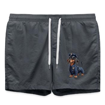 Teckel déguisé en policier - Short de bain - charbon - Devant - AI Model Male 185 light (185cm)