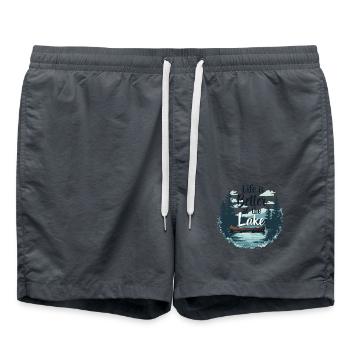 DAS LEBEN AM SEE IST BESSER - Badeshorts - Anthrazit - Vorne - AI Model Male 185 light (185cm)
