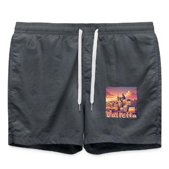 La Valette, Malte, coucher de soleil, ville de vacances - Short de bain - charbon - Devant - AI Model Male 185 light (185cm)