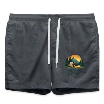LE CAMPING EST MA THÉRAPIE - Short de bain - charbon - Devant - AI Model Male 185 light (185cm)