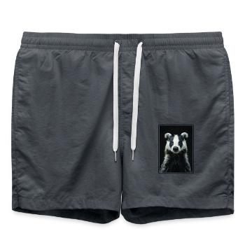 Badger Dachse Dachs - Swim Trunks - anthracite - Front - AI Model Male 185 light (185cm)