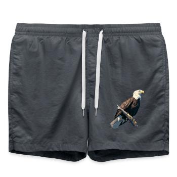 Bald Eagle Weißkopfseeadler - Swim Trunks - anthracite - Front - AI Model Male 185 light (185cm)