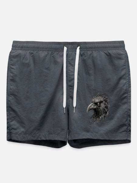korp, teckning, abstrakt illustration - Badshorts - kolgrå