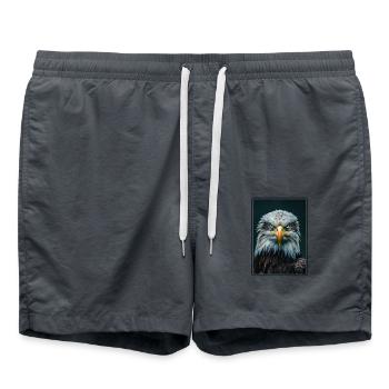 Bald Eagle Weißkopfseeadler - Swim Trunks - anthracite - Front - AI Model Male 185 light (185cm)
