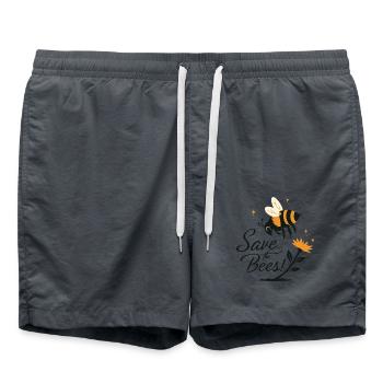 SAVE THE BEES! - Swim Trunks - anthracite - Front - AI Model Male 185 light (185cm)