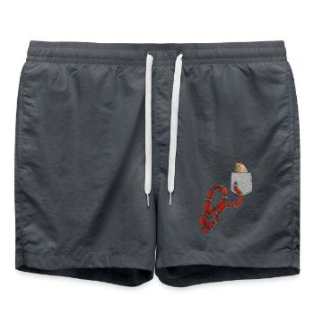 Serpent atteignant un rongeur dans votre fausse poche Fun - Short de bain - charbon - Devant - AI Model Male 185 light (185cm)