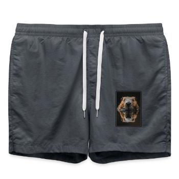 Beaver Biber - Badeshorts - Anthrazit - Vorne - AI Model Male 185 light (185cm)