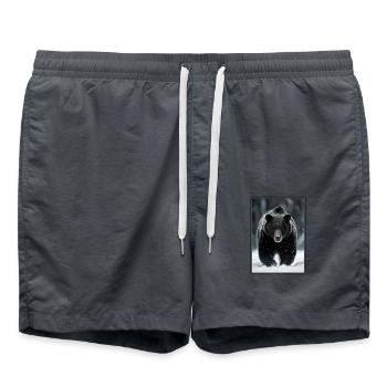 Bear Bären Bär - Swim Trunks - anthracite - Front - AI Model Male 185 light (185cm)