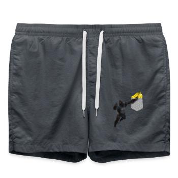 Gorille Atteignant Banane Dans Fausse Poche Drôle - Short de bain - charbon - Devant - AI Model Male 185 light (185cm)