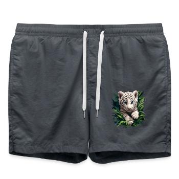 Tigre blanc Weiße Tigre Weißer Tigre - Short de bain - charbon - Devant - AI Model Male 185 light (185cm)