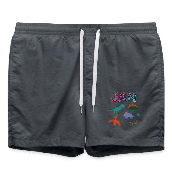 JAN - Beau prénom de garçon avec dinosaure - Short de bain - charbon - Devant - AI Model Male 185 light (185cm)