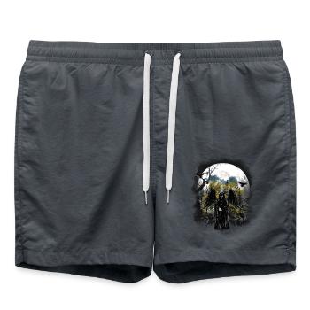 Halloween Créature Ange Occulte Forêt Spirituelle - Short de bain - charbon - Devant - AI Model Male 185 light (185cm)