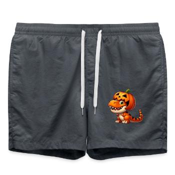 Funny Halloween T-Rex Dinosaur Comic - Swim Trunks - anthracite - Front - AI Model Male 185 light (185cm)