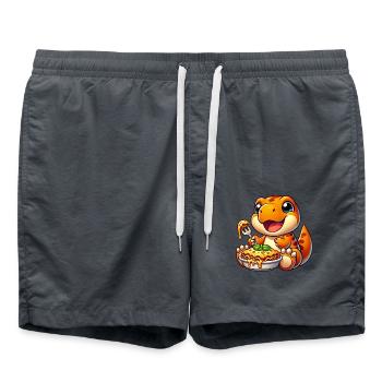 Dino Dinosaur T-Rex Lasagne Cuisine Italienne - Short de bain - charbon - Devant - AI Model Male 185 light (185cm)