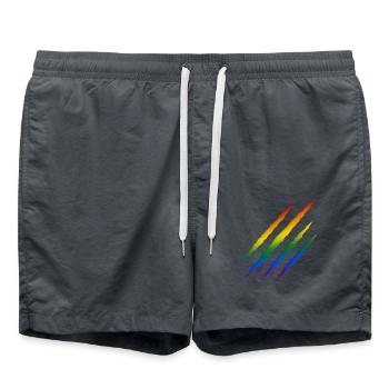 Regenbogen LGBT - Badeshorts - Anthrazit - Vorne - AI Model Male 185 light (185cm)