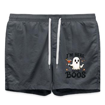 HALLOWEEN ICH BIN WEGEN DER BUHRUFE HIER - Badeshorts - Anthrazit - Vorne - AI Model Male 185 light (185cm)