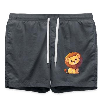 Lion Löwen Löwe - Swim Trunks - anthracite - Front - AI Model Male 185 light (185cm)