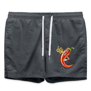 Funny Spicy Chili On Fire - Swim Trunks - anthracite - Front - AI Model Male 185 light (185cm)