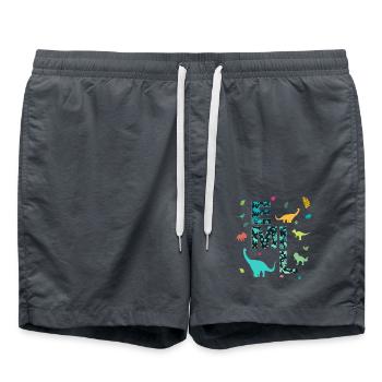 EMIL - Beau prénom de garçon avec dinosaure - Short de bain - charbon - Devant - AI Model Male 185 light (185cm)