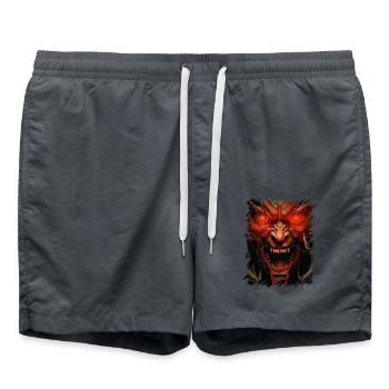 Evil Devil's Eyes: Monster Satan - Swim Trunks - anthracite - Front - AI Model Male 185 light (185cm)