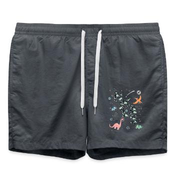 NIKLAS - Beau prénom de garçon avec dinosaure - Short de bain - charbon - Devant - AI Model Male 185 light (185cm)