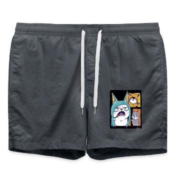Une bande d’amis chats drôles et laids - Short de bain - charbon - Devant - AI Model Male 185 light (185cm)