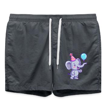 Éléphant Anniversaire Bébé - Short de bain - charbon - Devant - AI Model Male 185 light (185cm)