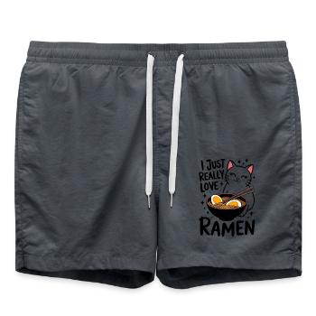 Ramen Katze Anime Lustiges Kawaii Ramen Geschenk - Badeshorts - Anthrazit - Vorne - AI Model Male 185 light (185cm)