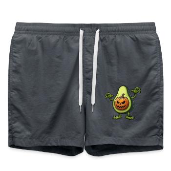 Avocat effrayant monstre Halloween Vegan Dessin animé - Short de bain - charbon - Devant - AI Model Male 185 light (185cm)