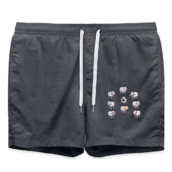 Lustige Schafe Tiere Schaf Sprüche - Badeshorts - Anthrazit - Vorne - AI Model Male 185 light (185cm)