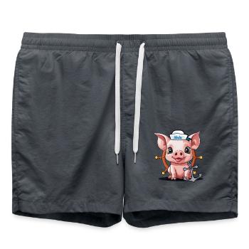 Cochon Porte-bonheur Marin Timonier Moin - Short de bain - charbon - Devant - AI Model Male 185 light (185cm)