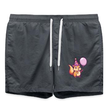 Écureuil Anniversaire Bébé - Short de bain - charbon - Devant - AI Model Male 185 light (185cm)