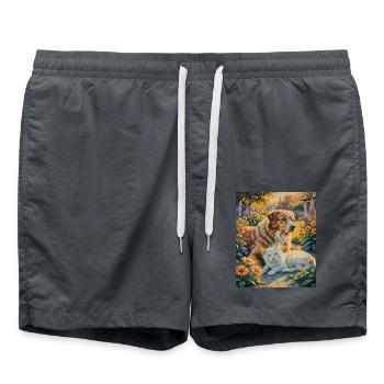 Hund und Katze Dog and Cat - Swim Trunks - anthracite - Front - AI Model Male 185 light (185cm)