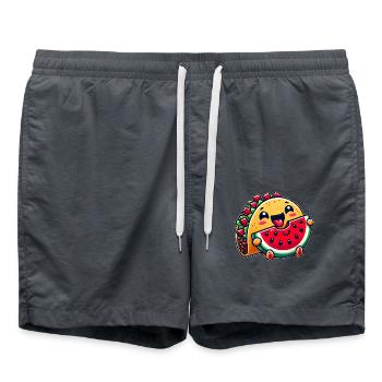 Taco Mexiko Wassermelone Mexikanisches Essen - Badeshorts - Anthrazit - Vorne - AI Model Male 185 light (185cm)