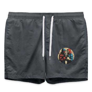 Compétition de boxeur poids lourd vintage - Short de bain - charbon - Devant - AI Model Male 185 light (185cm)