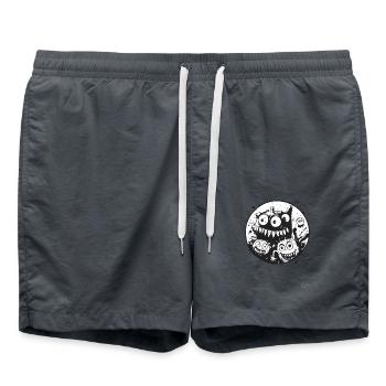 Ink and funny monsters - Swim Trunks - anthracite - Front - AI Model Male 185 light (185cm)