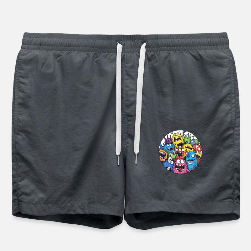 Lustige Monster-Freunde - Badeshorts - Anthrazit