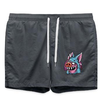Quasi-Modo drôle : Le cochon de dessin animé de Notre - Short de bain - charbon - Devant - AI Model Male 185 light (185cm)