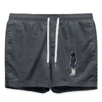 Schulmädchen mit Helm - Badeshorts - Anthrazit - Vorne - AI Model Male 185 light (185cm)