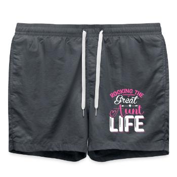 Rocking The Great Aunt Life Gifts Toddlers Boys - Badeshorts - Anthrazit - Vorne - AI Model Male 185 light (185cm)