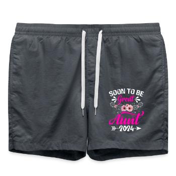 Soon to Be Great Aunt Floral Arrow Family Reveal - Badeshorts - Anthrazit - Vorne - AI Model Male 185 light (185cm)