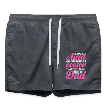 My Aunt Is Definitely Cooler Than My Dad Gifts - Badeshorts - Anthrazit - Vorne - AI Model Male 185 light (185cm)