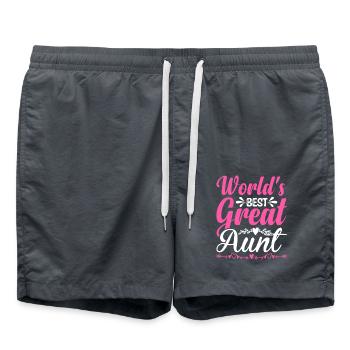 Les meilleurs cadeaux de cœur floral de grande tante au monde - Short de bain - charbon - Devant - AI Model Male 185 light (185cm)