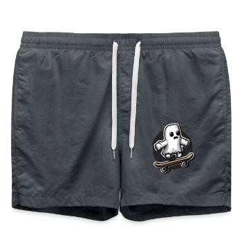 Lustiger Skateboard-Geist - Badeshorts - Anthrazit - Vorne - AI Model Male 185 light (185cm)