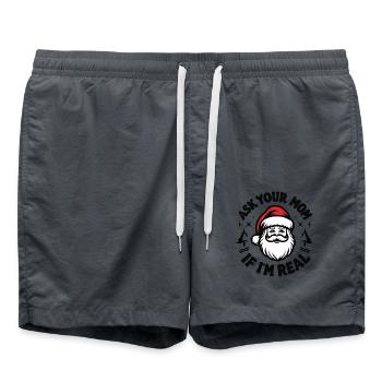 Ask your mom if I'm real - Swim Trunks - anthracite - Front - AI Model Male 185 light (185cm)